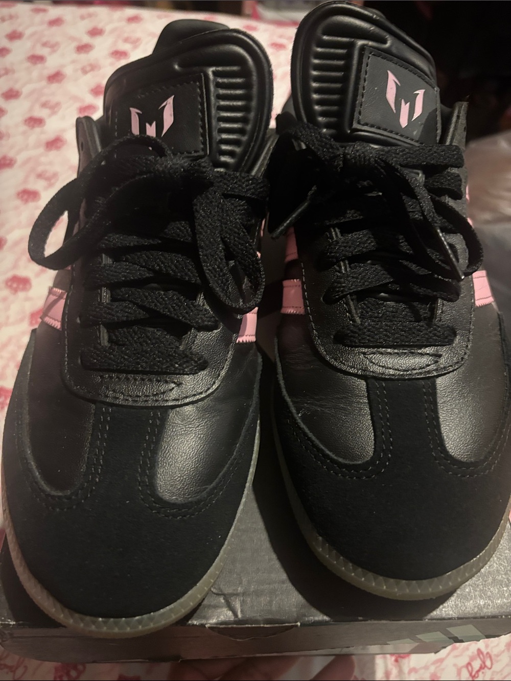 Messi pink and black Sambas AS IS! Men size 8